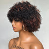 Perruque Bob Afro Curly Blonde Highlights Wig Sans colle
