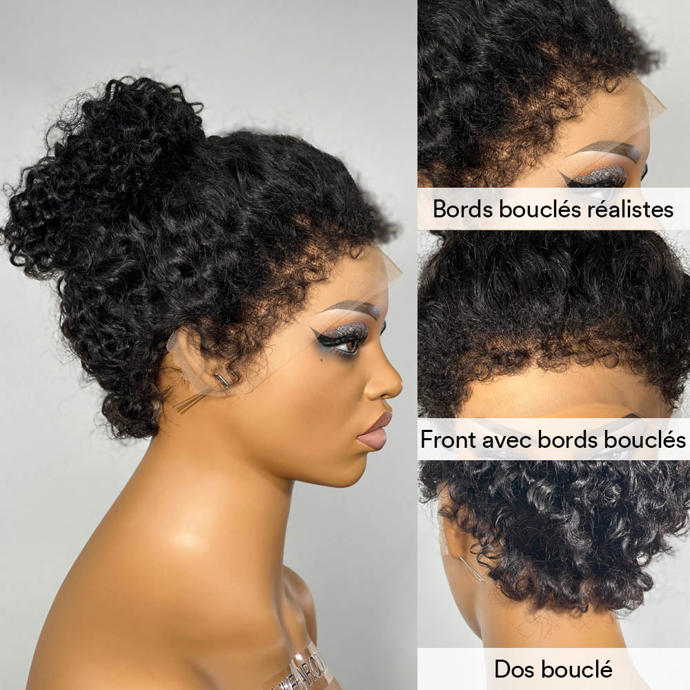 Perruque Lace Frontal Curly Edges Wig