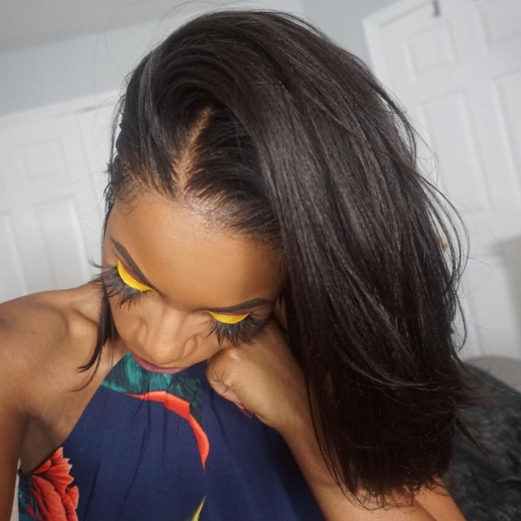 Perruque Malaisien Lace Frontal Bob Sans Colle