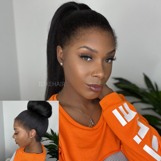 360 Perruque Brésilien Lace Frontal Kinky Edges
