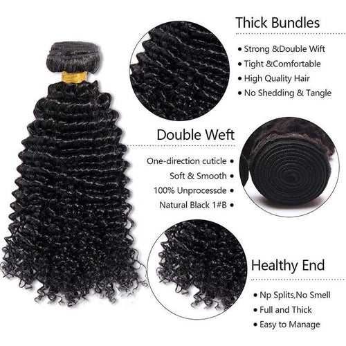 Tissage Kinky Curly 100% Cheveux Naturels - Lot 3 Paquets